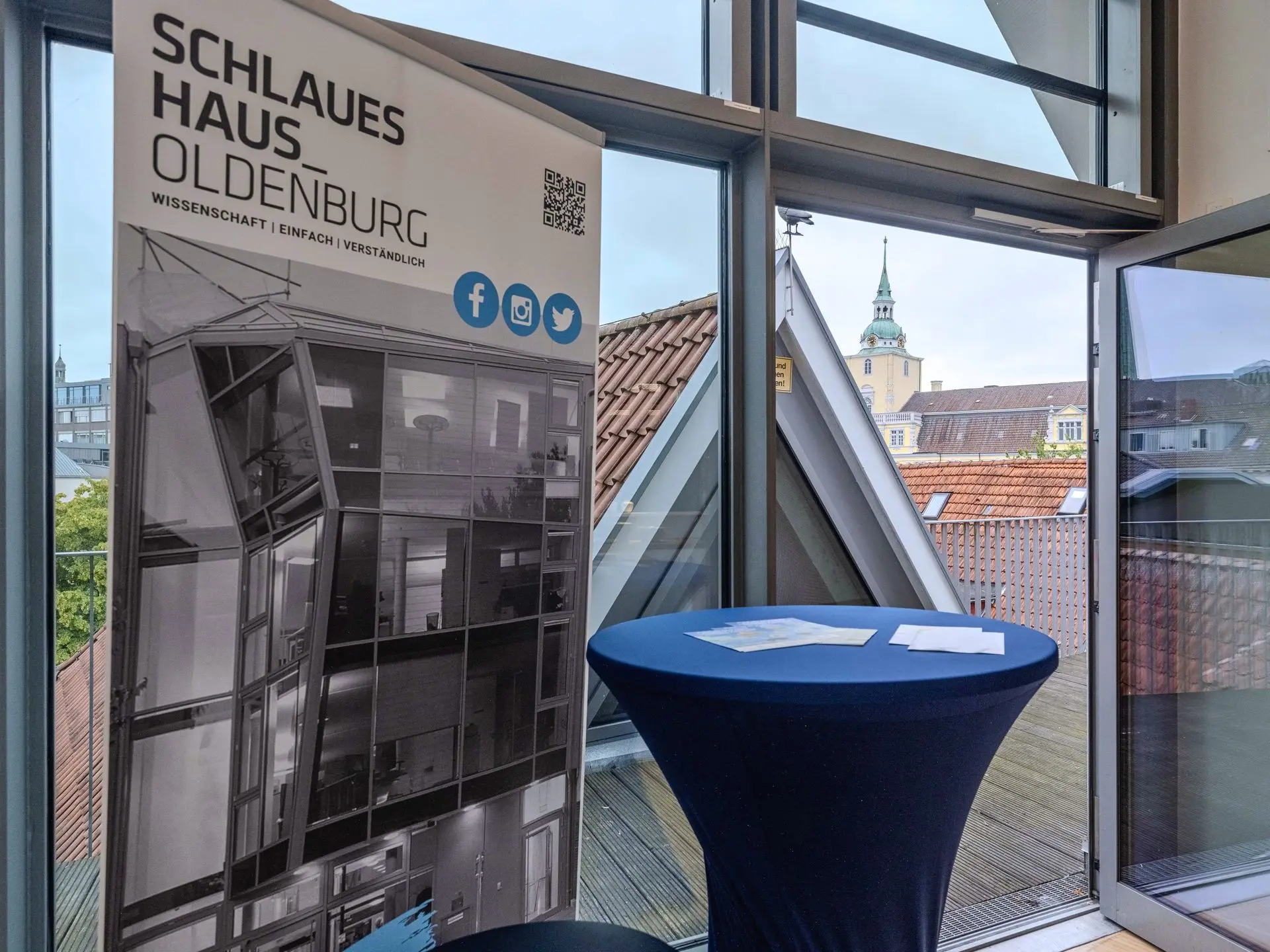 Blick aus Veranstaltungsraum Zwei auf die Oldenburger Innenstadt